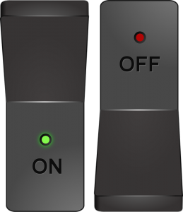 On off switch. There will be no such thing as an on and off switch when it comes to singularity. Een aan- en uitschakelaar. Als het om singulariteit gaat zal er niet zoiets bestaan als een aan- en uitknop.