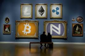 Cryptocurreny museum, verschillende cryptocurrency's.