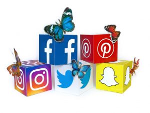 Social media. Facebook, Twitter, Pinterest, Instagram en Snapchat.