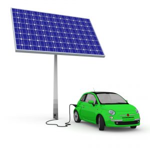 Elektrische auto, zonnepaneel, TransActive Grid.