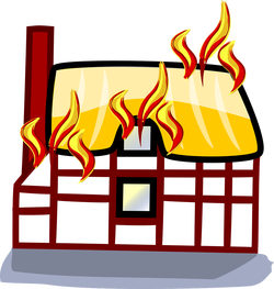 Brandend huis