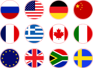 Nationale vlaggen van verschillende landen