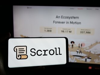 Scroll logo. Scroll is een layer 2-oplossing die gebruikmaakt van rollups