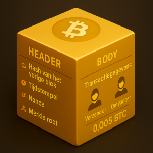 Bitcoin blok met de header en body