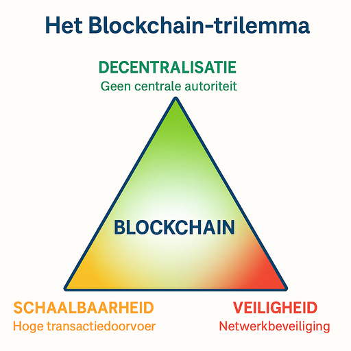 Blockchain trilemma: decentralisatie, schaalbaarheid en veiligheid